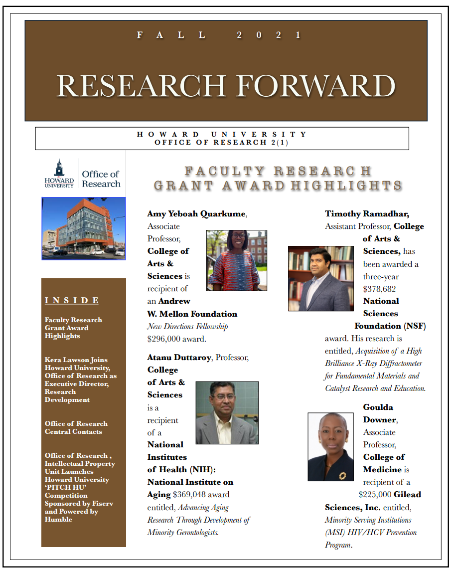 Howard University Research Forward Magazine Fall 2021