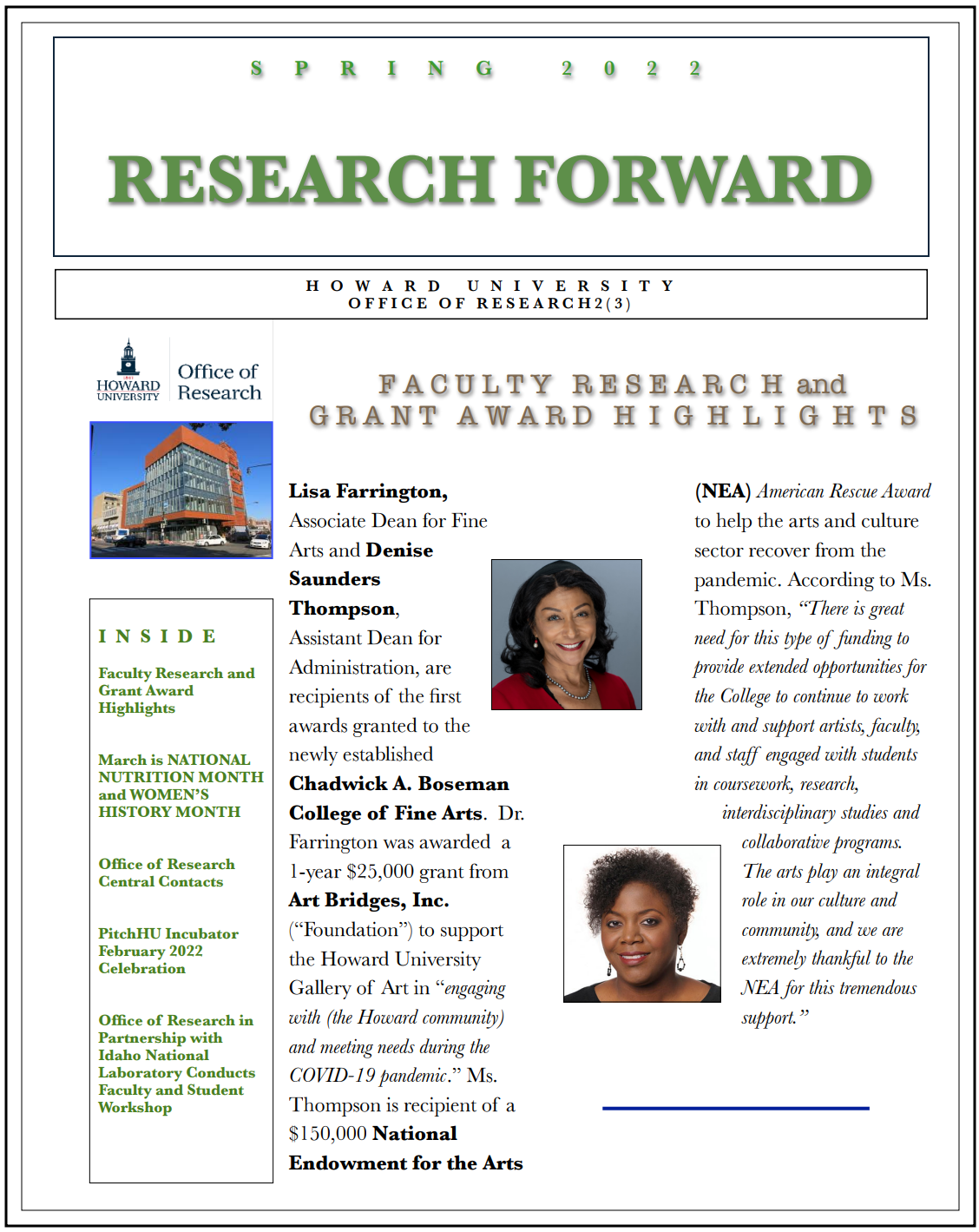 Howard University Research Forward Magazine Spring 2022